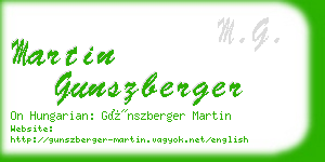martin gunszberger business card